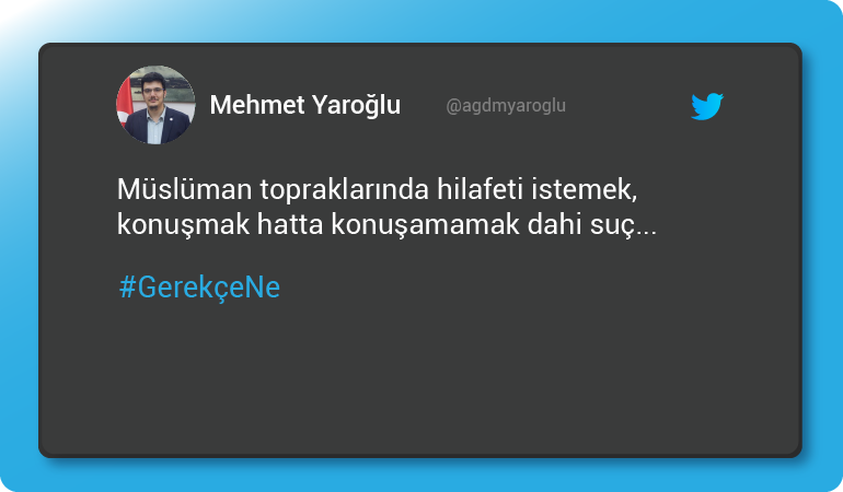 Mehmet Yaroğlu AGD İstanbul İl Bşk. "Hilafet'i konuşamamak dahi suç."